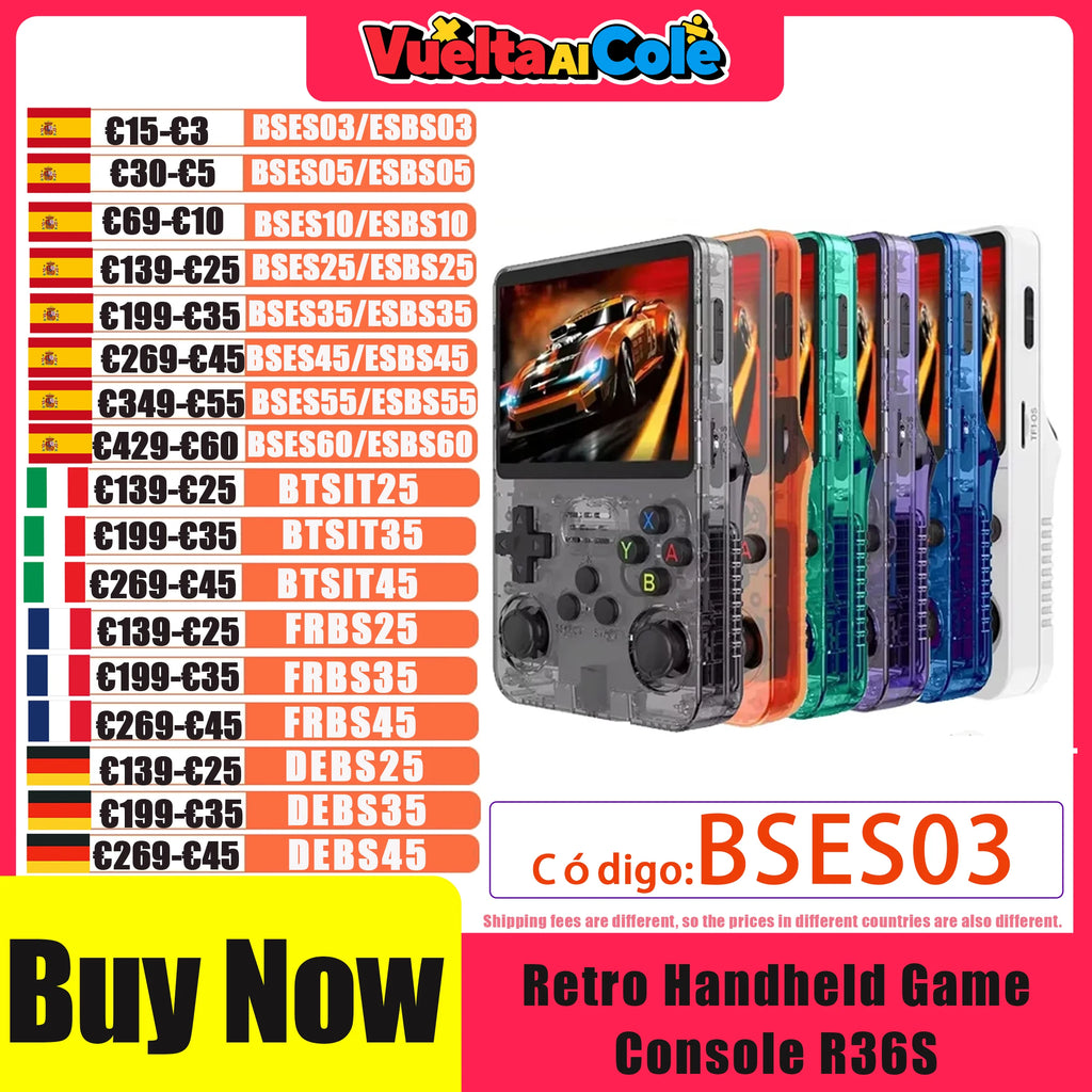 New R36S Retro Handheld Video Game Console System 3.5-inch IPS Screen Portable Pocket Video Player 128GB 20000+ Games Boy Gifts